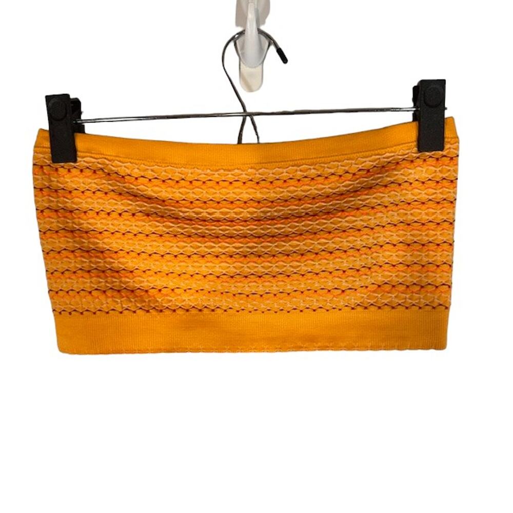 Aerie Orange Multicolor Print Sleeveless Stretch Bandeau Women Sz XL